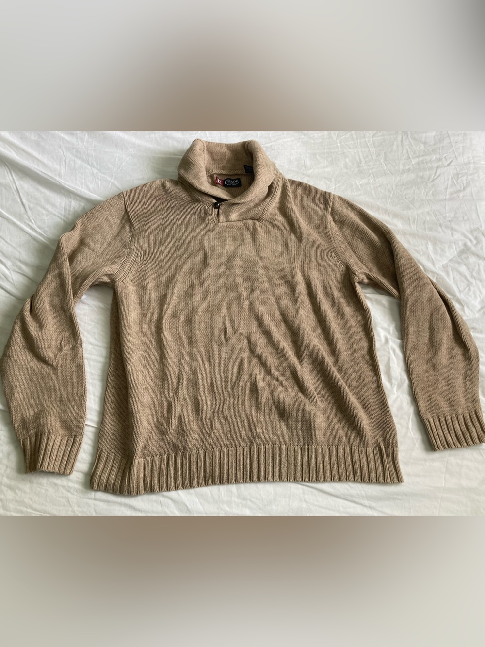 Shawl Collar Cotton Mens Sweater Size L Chaps Ralph Lauren